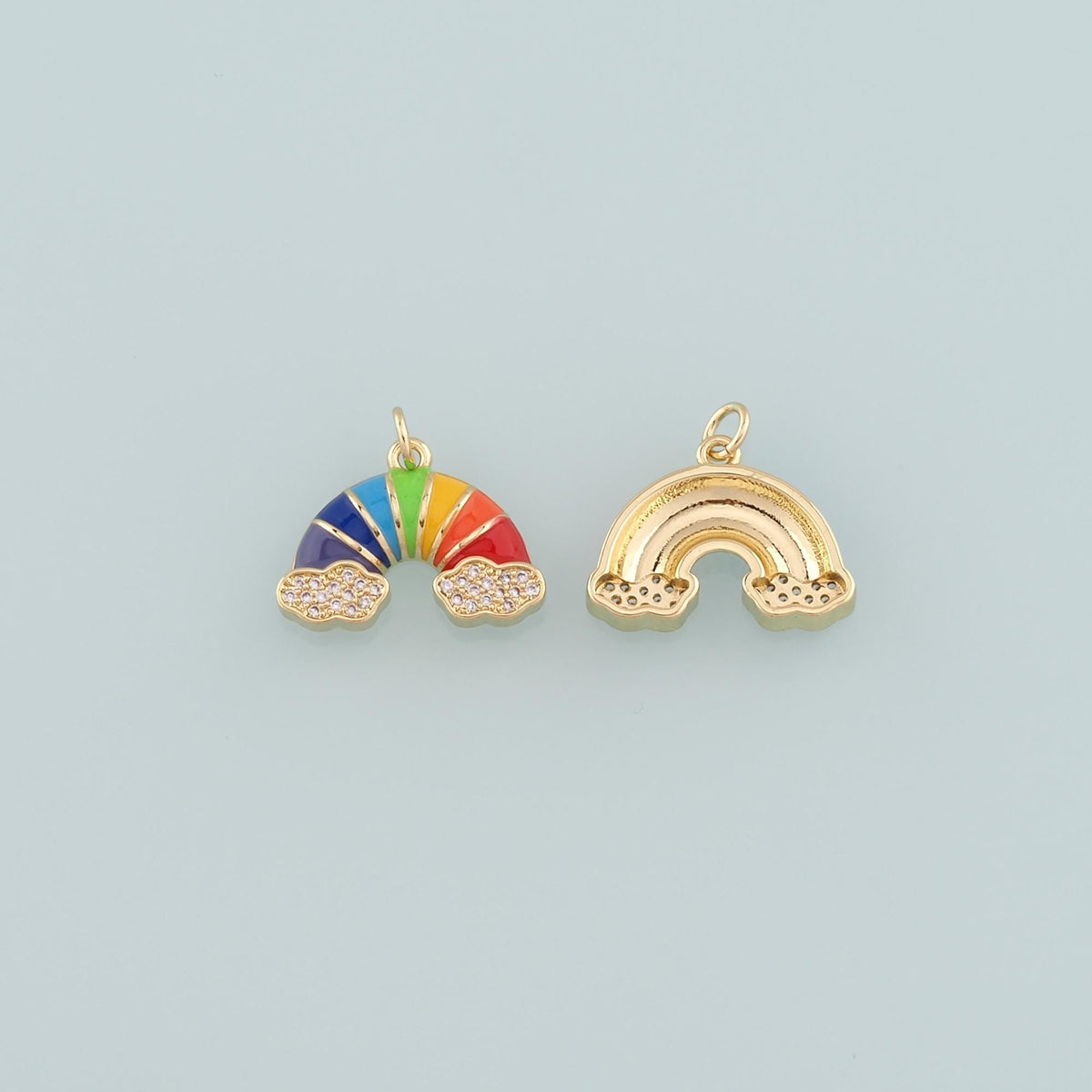 18K Gold Filled Bow Enamel Charm Pendant for Jewelry Making
