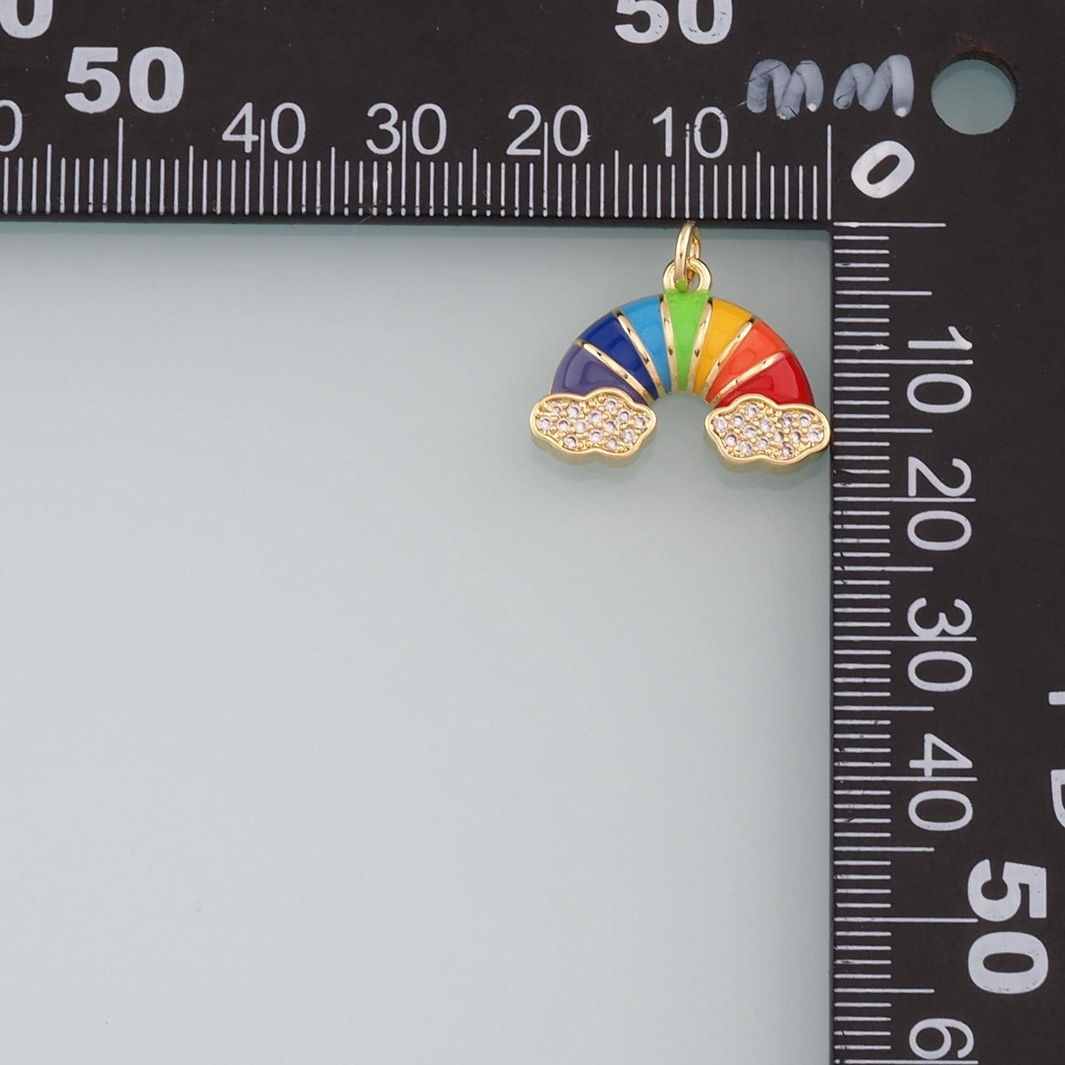 18K Gold Filled Bow Enamel Charm Pendant for Jewelry Making