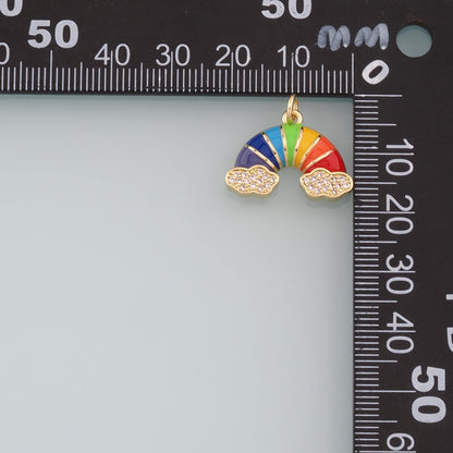18K Gold Filled Bow Enamel Charm Pendant for Jewelry Making