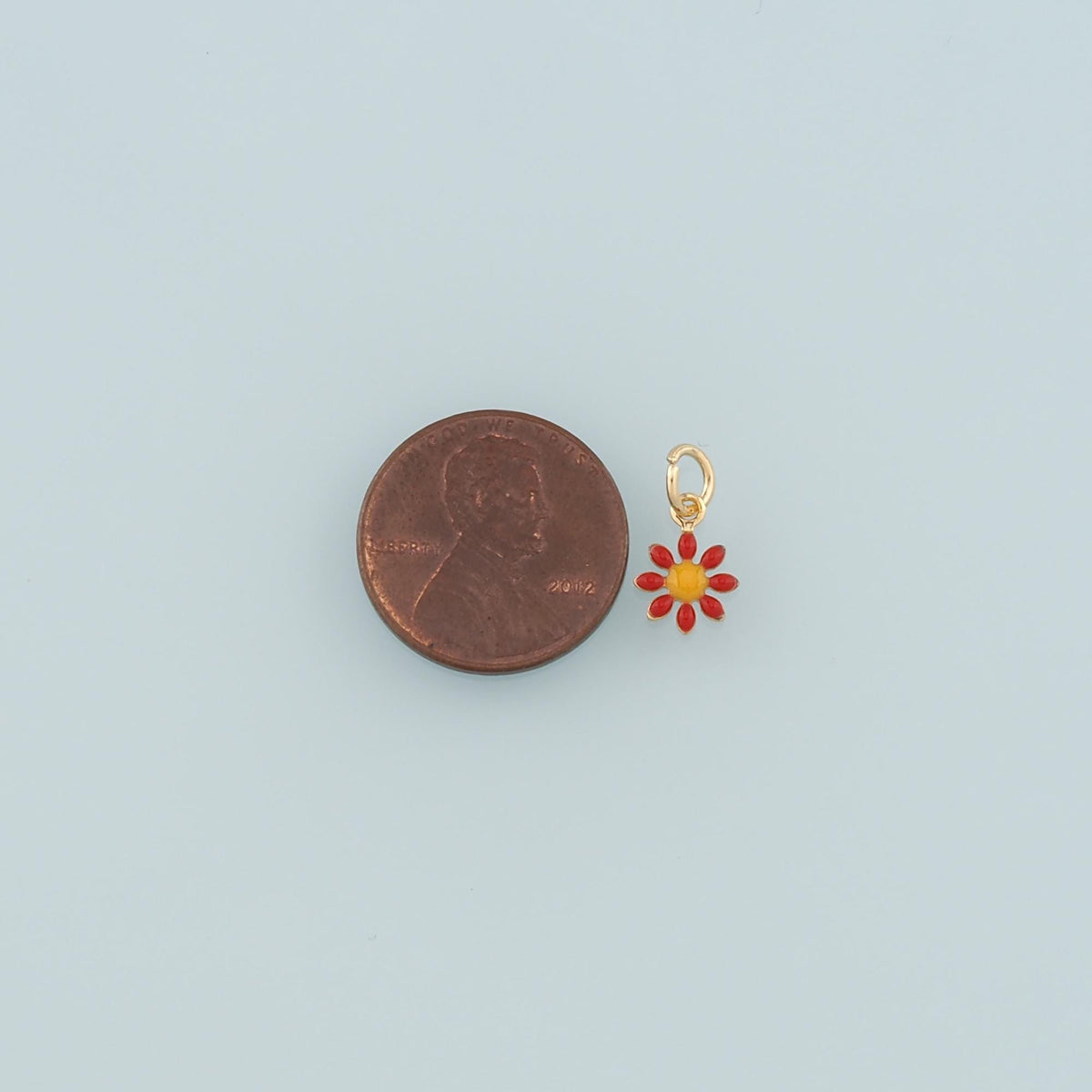Gold Flower Charms,18K Gold Filled Flower Pendant,Enamel Flower Charm Bracelet Necklace for DIY Jewelry Making Supply