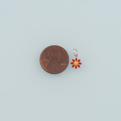 Gold Flower Charms,18K Gold Filled Flower Pendant,Enamel Flower Charm Bracelet Necklace for DIY Jewelry Making Supply