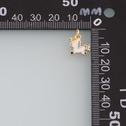 18K Gold Filled Hand Enamel Charm Pendant for Jewelry Making