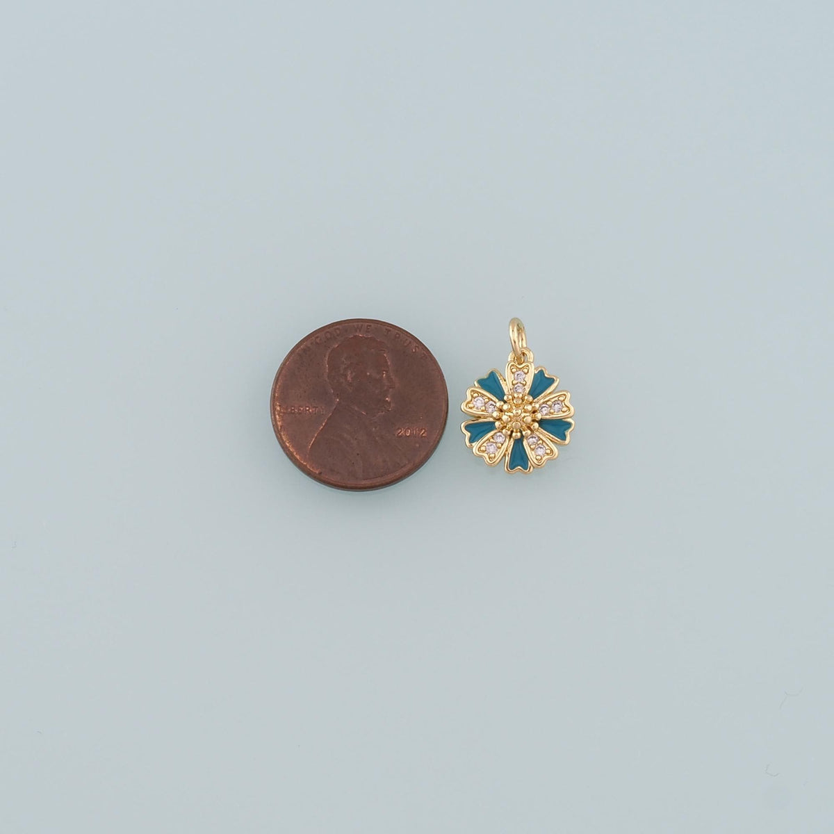 Gold Flower Charms,18K Gold Filled Flower Pendant,Enamel Flower Charm Bracelet Necklace for DIY Jewelry Making Supply
