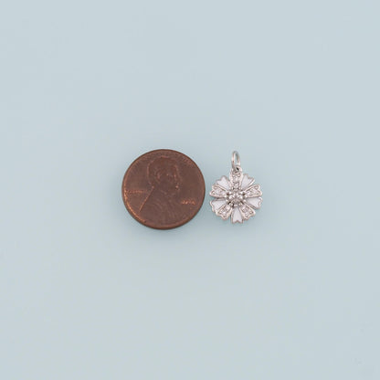 Gold Flower Charms,18K Gold Filled Flower Pendant,Enamel Flower Charm Bracelet Necklace for DIY Jewelry Making Supply
