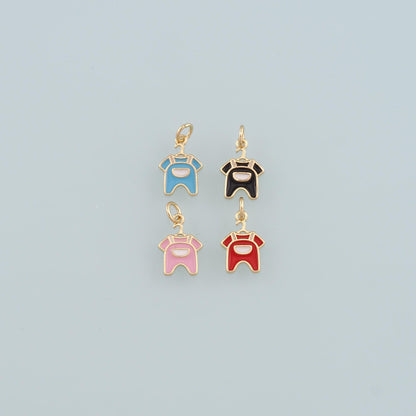 18K Gold Filled Hand Enamel Charm Pendant for Jewelry Making