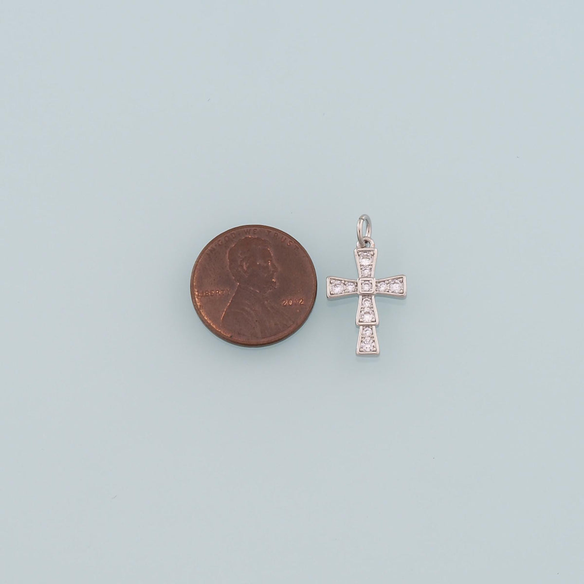Gold Cross Charms,18K Gold Filled Cross Pendant,CZ Micro Pave Religion Charm Bracelet Necklace for DIY Jewelry Making Supply