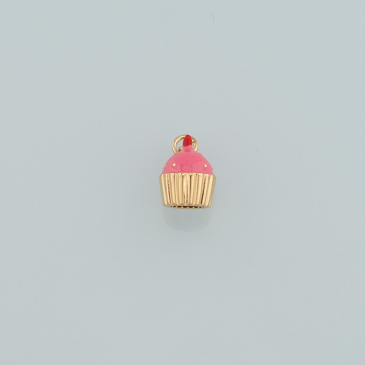 18K Gold Filled Cake Pendant,Enamel Cake Charm Bracelet Necklace for DIY Jewelry Making Supply