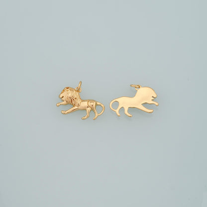 Gold Animal Charms,18K Gold Filled Lion Pendant,Dainy Lion Charm Bracelet Necklace for DIY Jewelry Making Supply