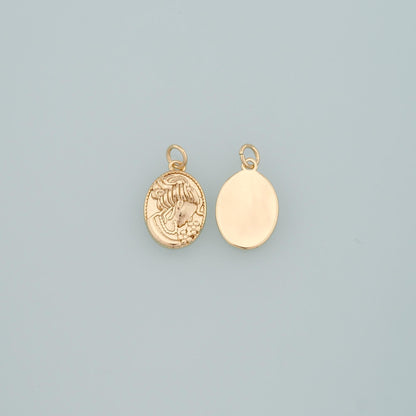 18K Gold Filled Virgin Mary Charm Pendant for Jewelry Making