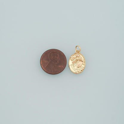 18K Gold Filled Virgin Mary Charm Pendant for Jewelry Making