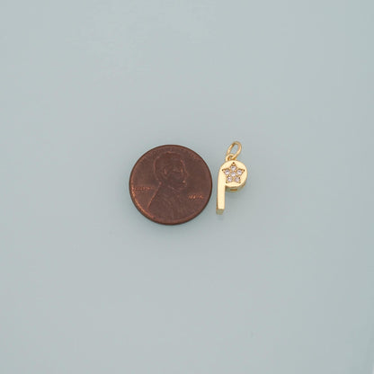 18K Gold Filled Cubic Zirconia Charm Pendant for Jewelry Making
