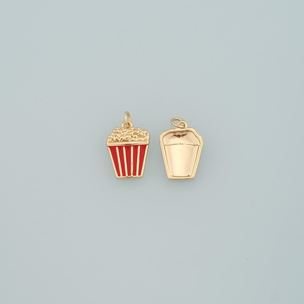 18K Gold Filled Popcorn Pendant,Enamel Popcorn Charm Bracelet Necklace for DIY Jewelry Making Supply