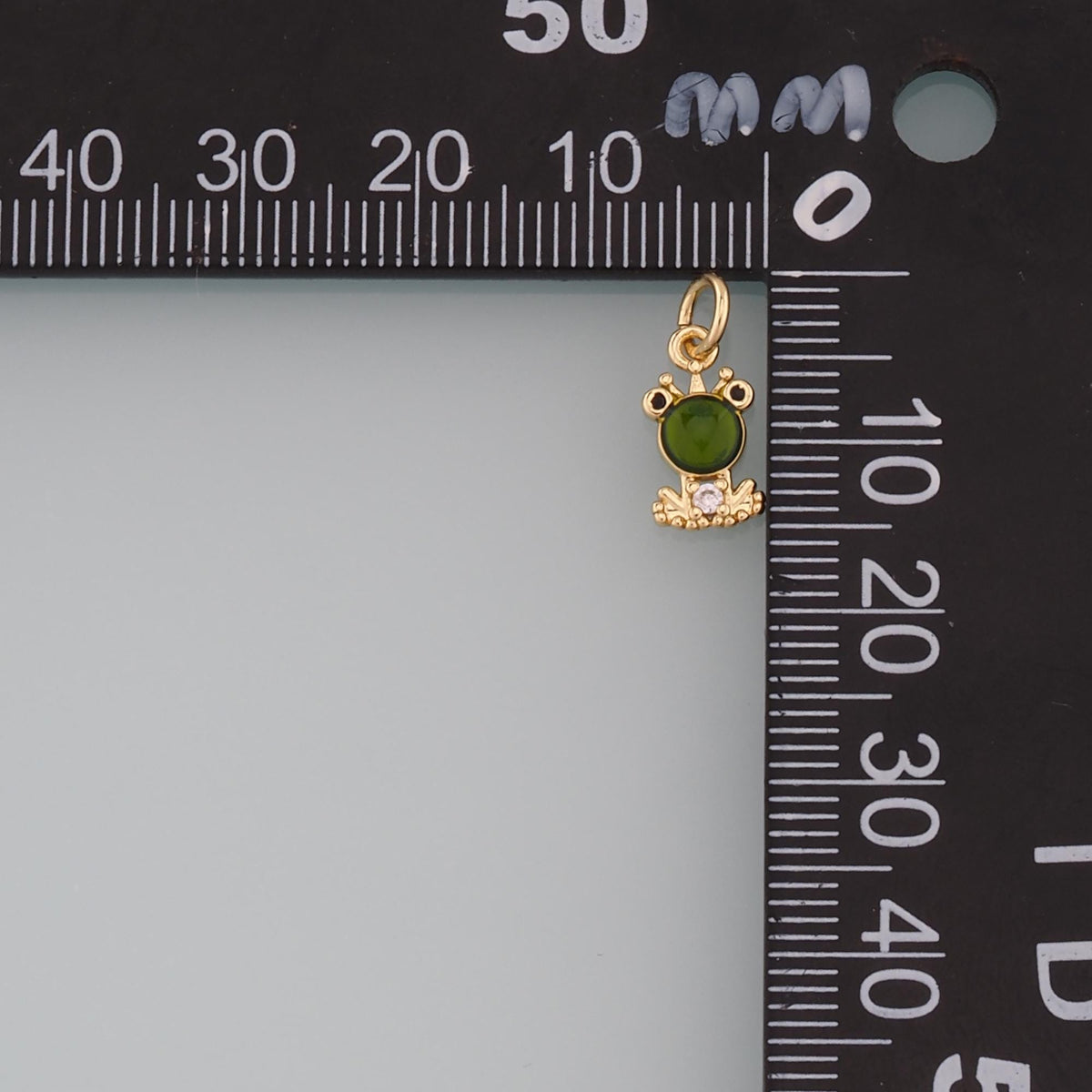18K Gold Filled Frog Pendant,CZ Micro Pave Frog Charm Bracelet Necklace for DIY Jewelry Making Supply