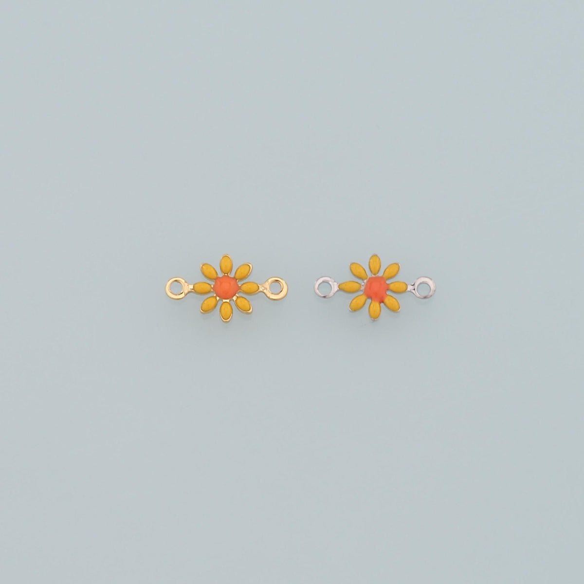 18K Gold Filled Enamel Flower Connector for Jewelry Making