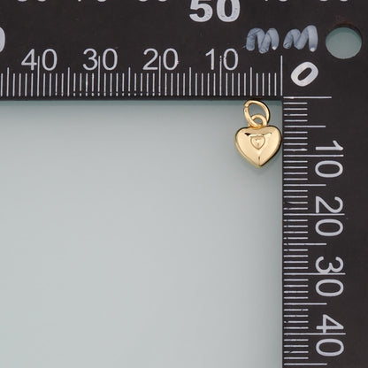 Gold Heart Charms,18K Gold Filled Heart Pendant,Dinty Heart Charm Bracelet Necklace for DIY Jewelry Making Supply