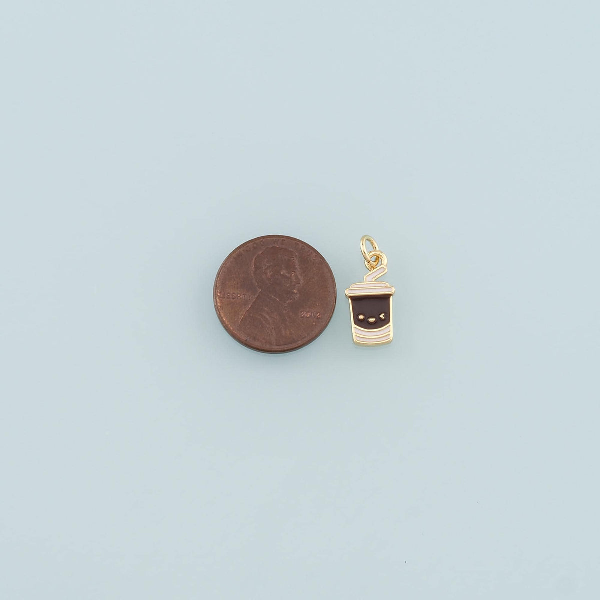 18K Gold Filled Drinks Pendant,Enamel Drinks Charm Bracelet Necklace for DIY Jewelry Making Supply
