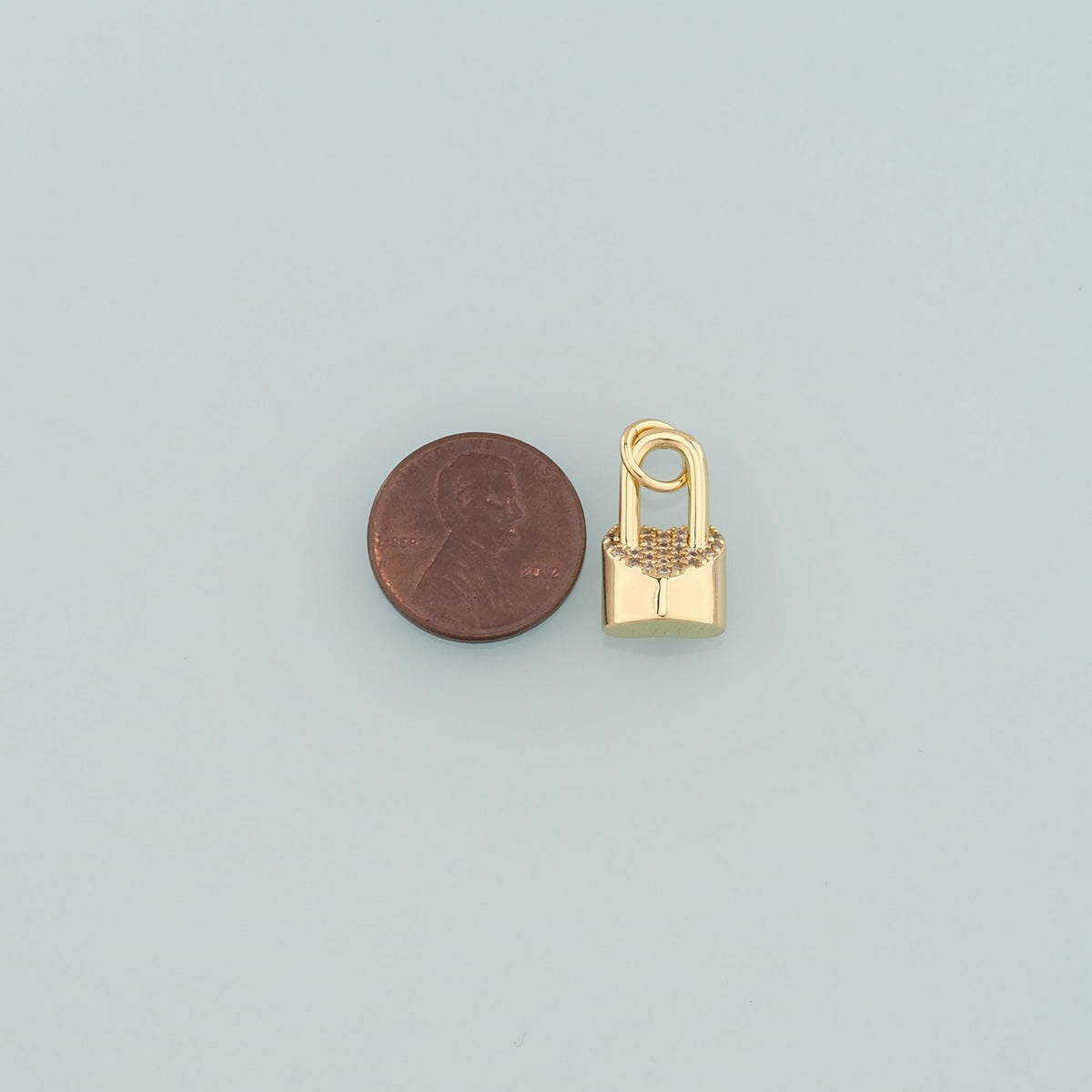 18K Gold Filled Key CZ Charm Pendant for Jewelry Making