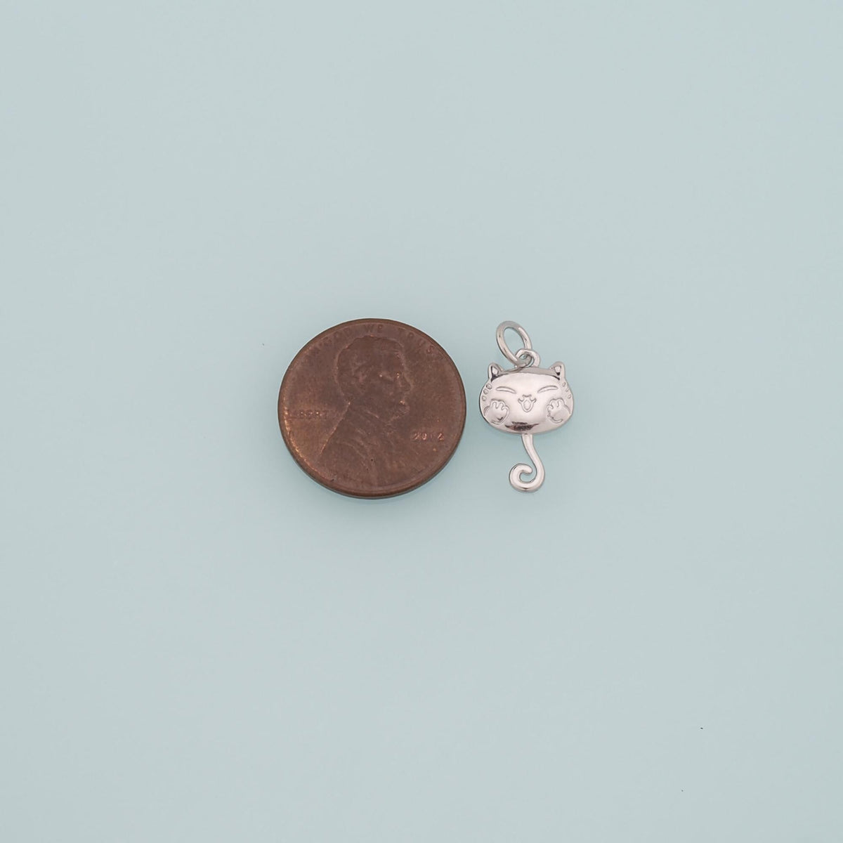 18K Gold Filled Cat Charm Pendant for Jewelry Making
