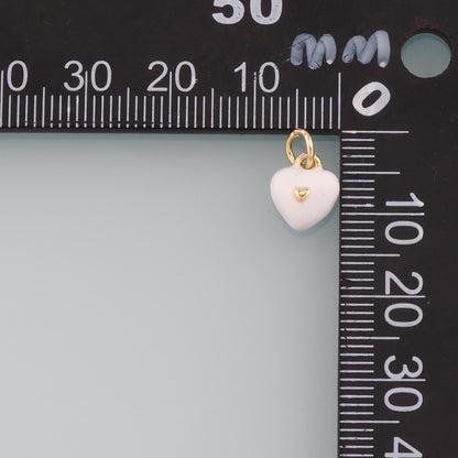 Gold Heart Charms,18K Gold Filled Heart Pendant,Enamel Heart Charm Bracelet Necklace for DIY Jewelry Making Supply