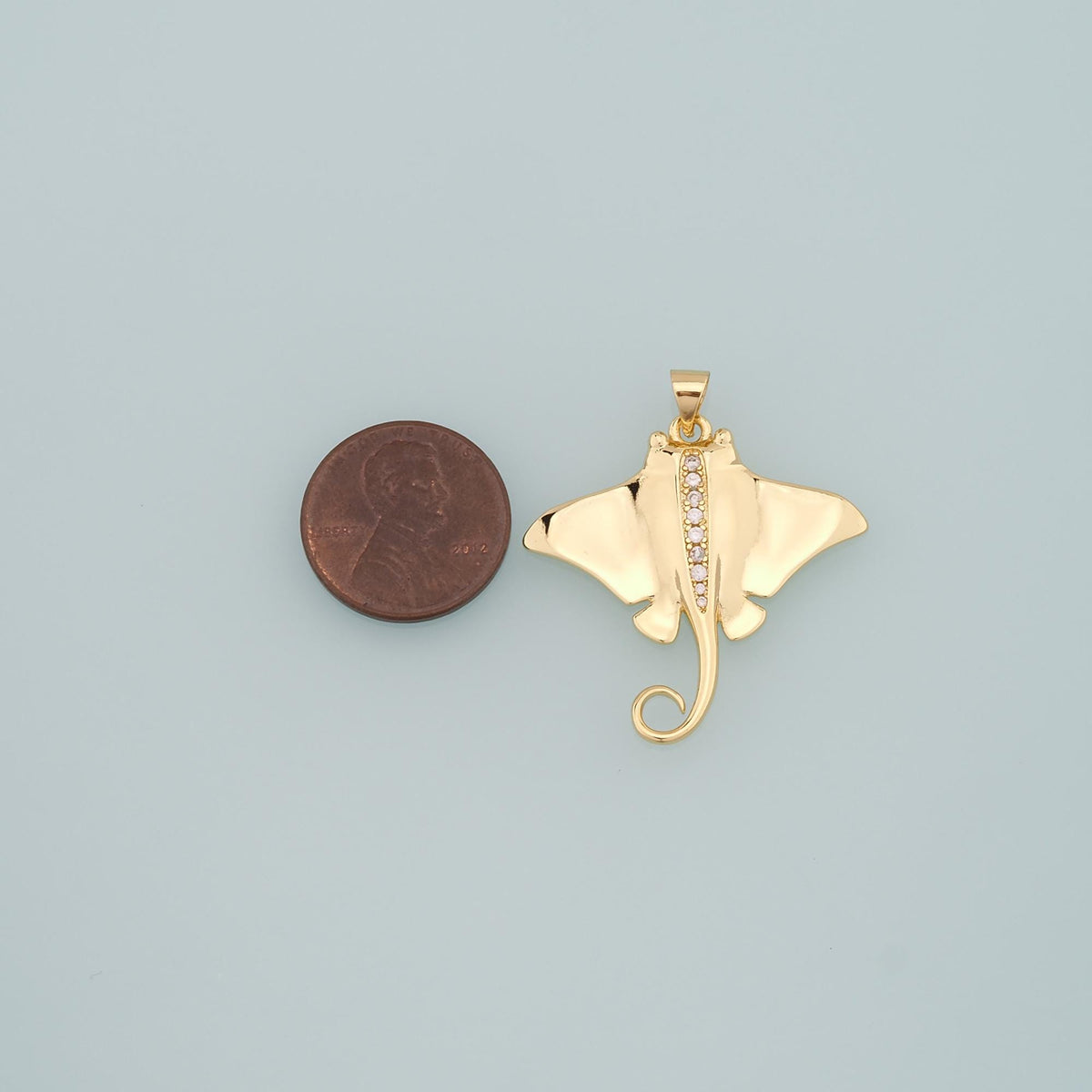 18K Gold Filled Cubic Zirconia Fish Charm Pendant for Jewelry Making