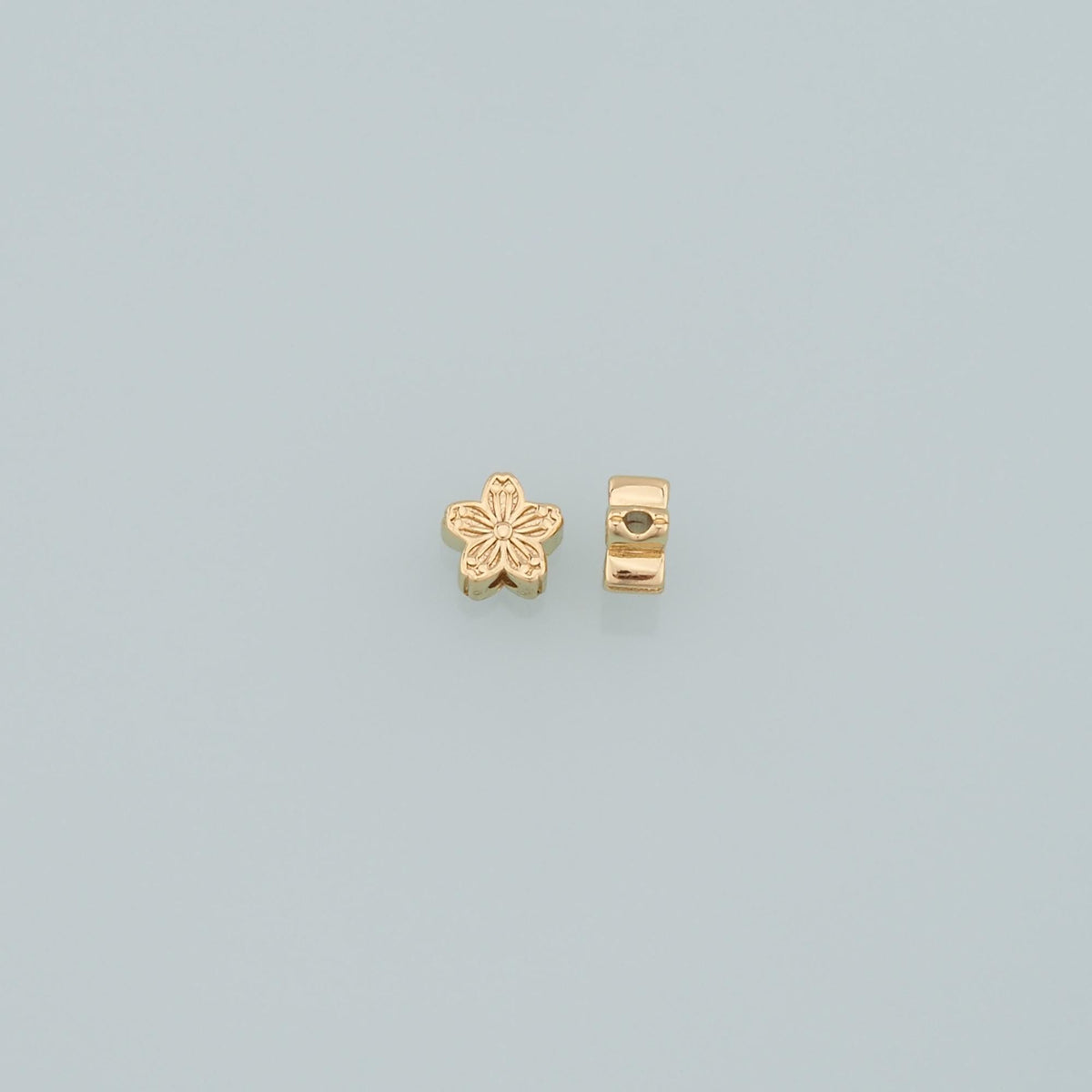 Gold Flower Spacer Beads Charms,18K Gold Filled Flower Bracelet Necklace for DIY Jewelry Making Supply