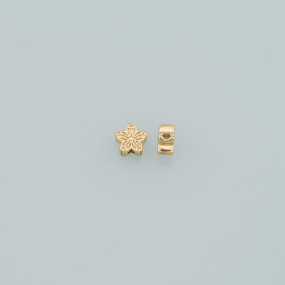 Gold Flower Spacer Beads Charms,18K Gold Filled Flower Bracelet Necklace for DIY Jewelry Making Supply