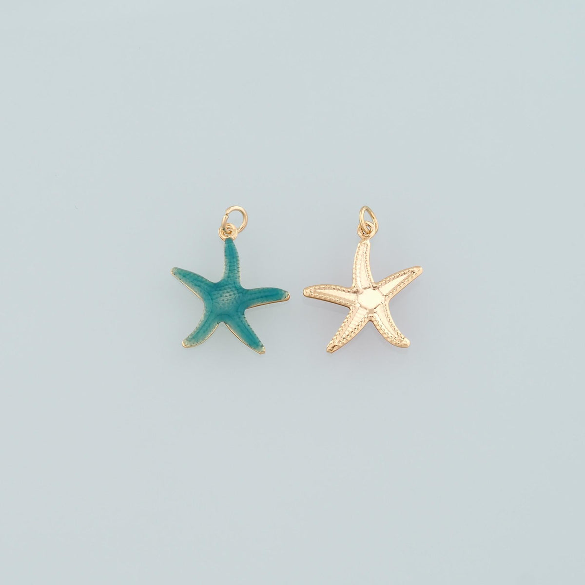 Gold Starfish Charms,18K Gold Filled Sea Star Pendant,Enamel Starfish Charm Bracelet Necklace for DIY Jewelry Making Supply