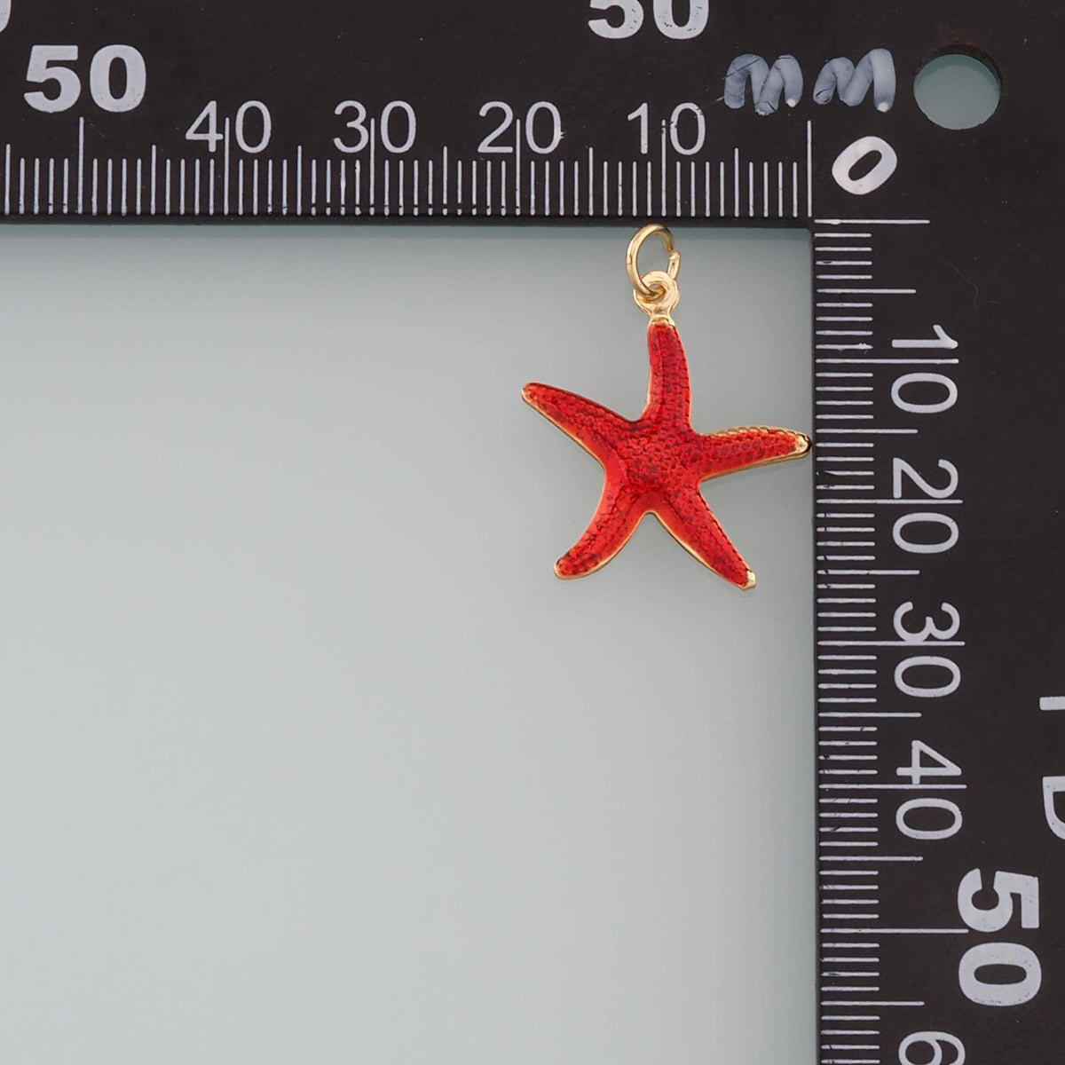 Gold Starfish Charms,18K Gold Filled Sea Star Pendant,Enamel Starfish Charm Bracelet Necklace for DIY Jewelry Making Supply