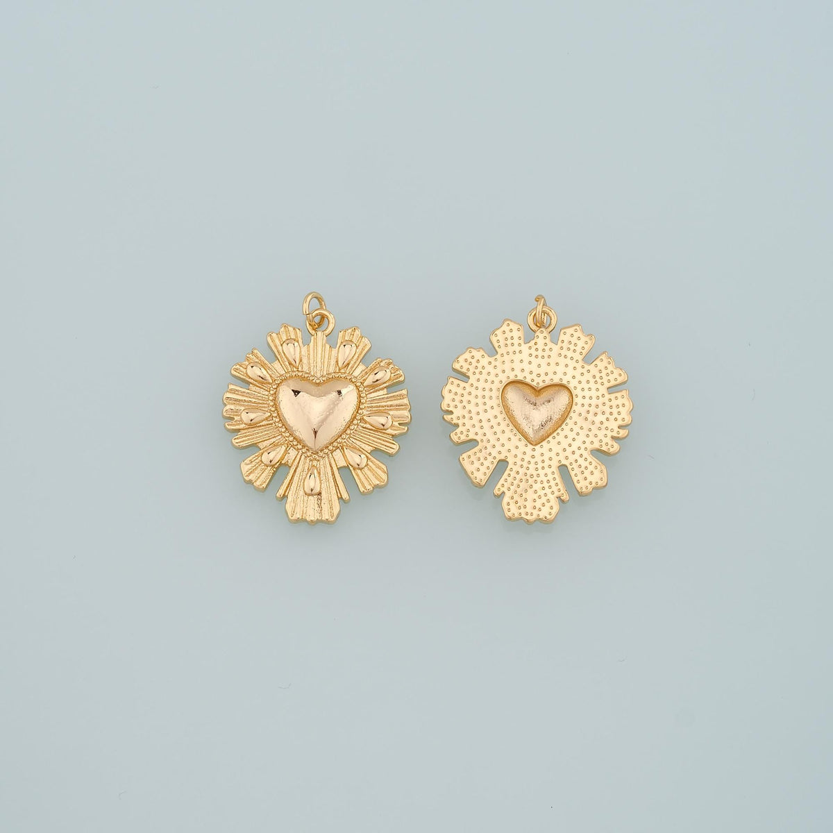 Gold Heart Charms,18K Gold Filled Heart Pendant,Dainty Heart Charm Bracelet Necklace for DIY Jewelry Making Supply