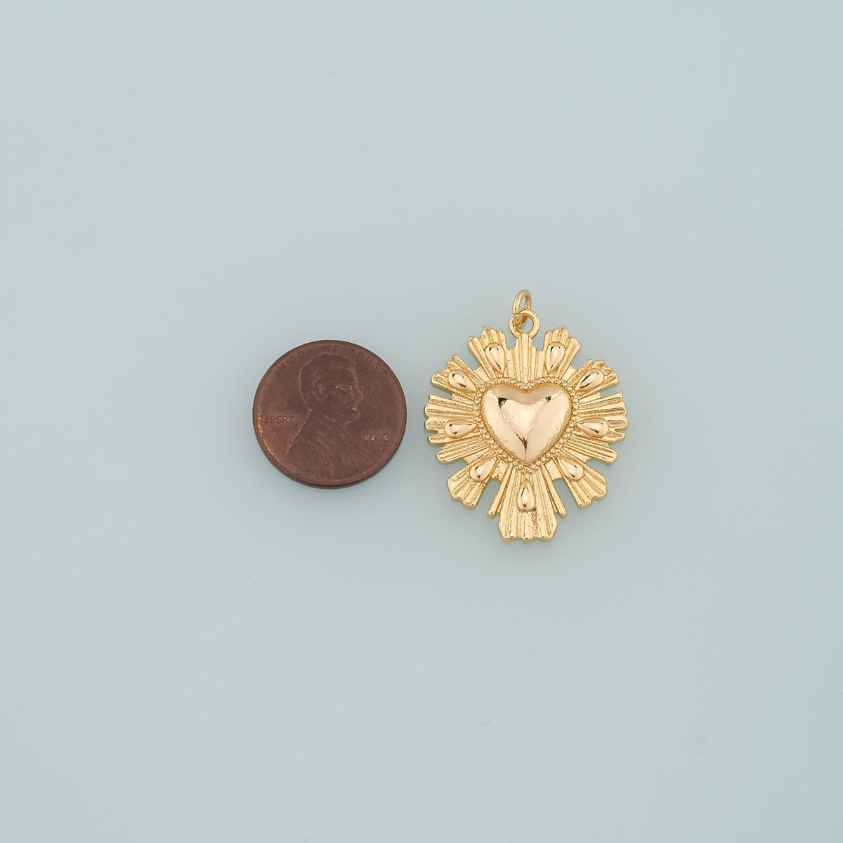 Gold Heart Charms,18K Gold Filled Heart Pendant,Dainty Heart Charm Bracelet Necklace for DIY Jewelry Making Supply