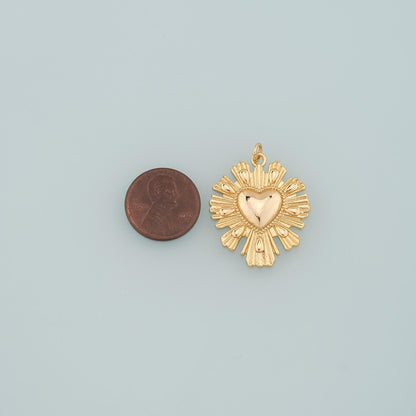 Gold Heart Charms,18K Gold Filled Heart Pendant,Dainty Heart Charm Bracelet Necklace for DIY Jewelry Making Supply