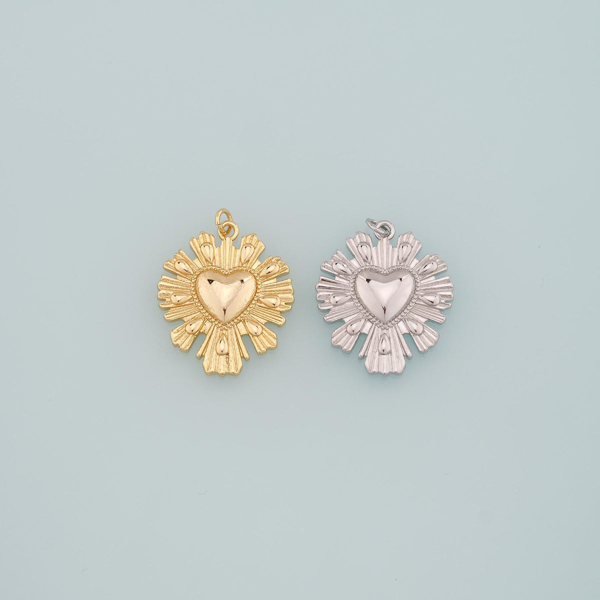 Gold Heart Charms,18K Gold Filled Heart Pendant,Dainty Heart Charm Bracelet Necklace for DIY Jewelry Making Supply