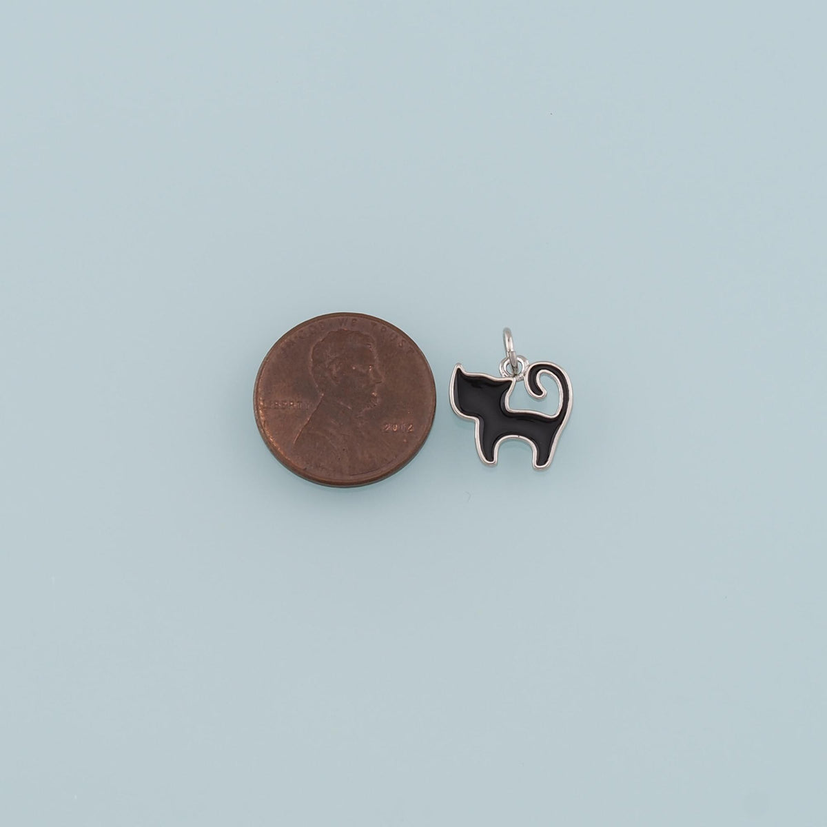 18K Gold Filled Enamel Cat Charm Pendant for Jewelry Making