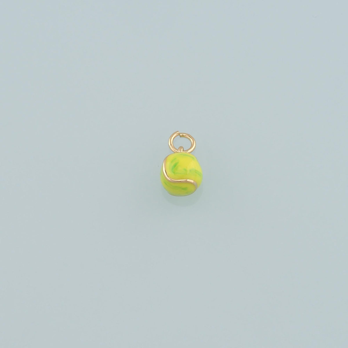 Gold Sports Charm,18K Gold Filled Tennis Pendant,Enamel Tennis Charm Bracelet Necklace for DIY Jewelry Making Supply