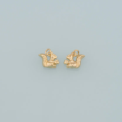 18K Gold Filled Squirrel Pendant,Dainty Animal Charm Bracelet Necklace for DIY Jewelry Making Supply