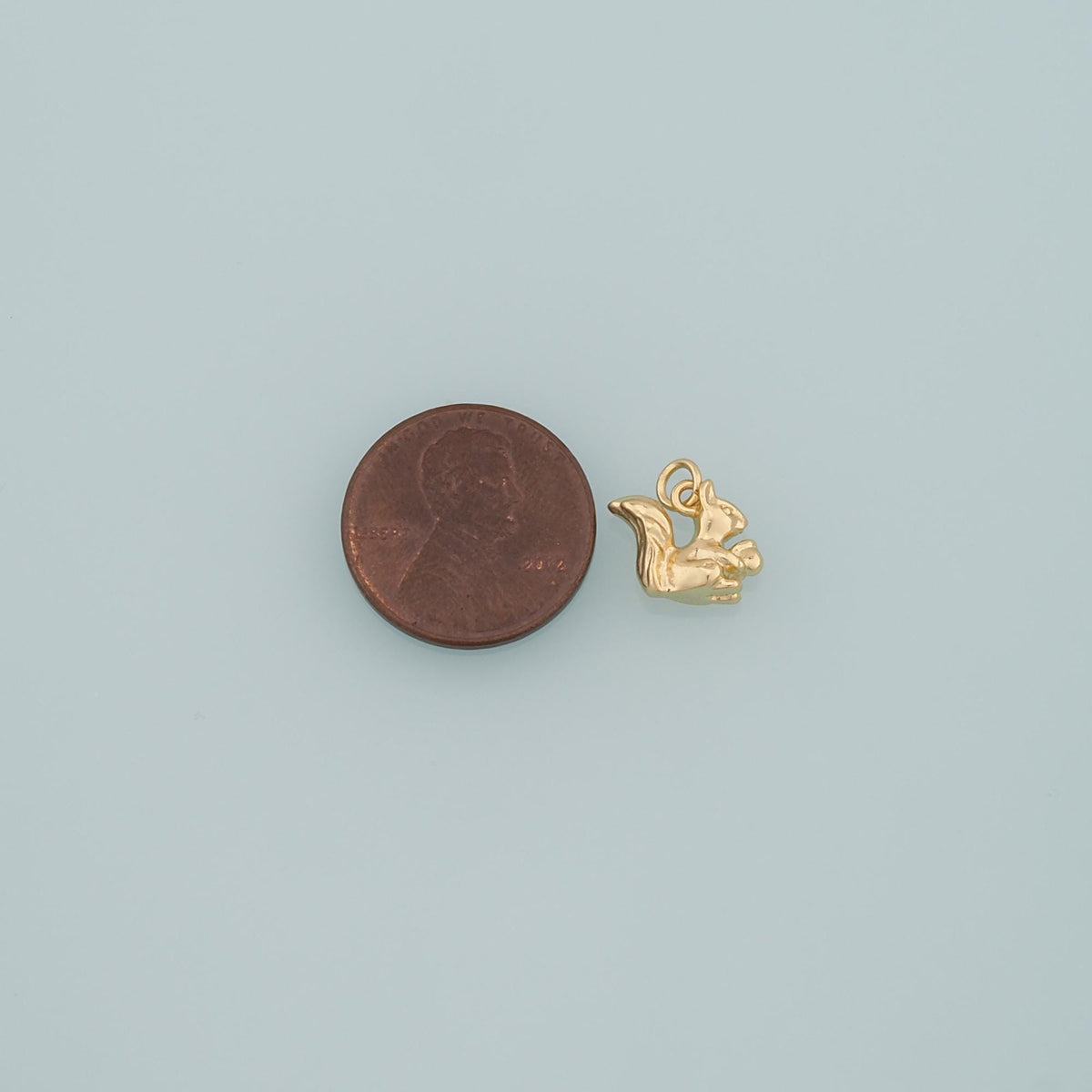 18K Gold Filled Squirrel Pendant,Dainty Animal Charm Bracelet Necklace for DIY Jewelry Making Supply