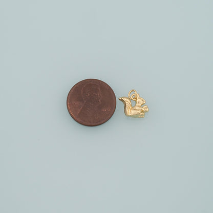 18K Gold Filled Squirrel Pendant,Dainty Animal Charm Bracelet Necklace for DIY Jewelry Making Supply