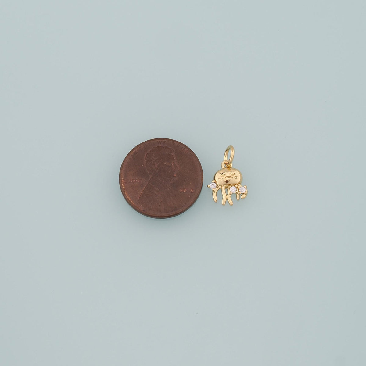 18K Gold Filled Fish CZ Charm Pendant for Jewelry Making