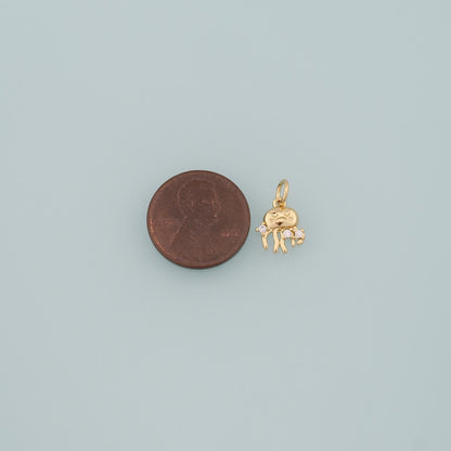 18K Gold Filled Fish CZ Charm Pendant for Jewelry Making