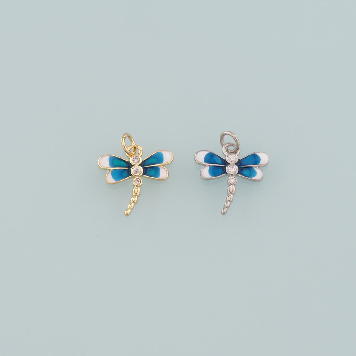 Gold Dragonfly Charms,18K Gold Filled Dragonfly Pendant,Enamel Dragonfly Charm Bracelet Necklace for DIY Jewelry Making Suppl