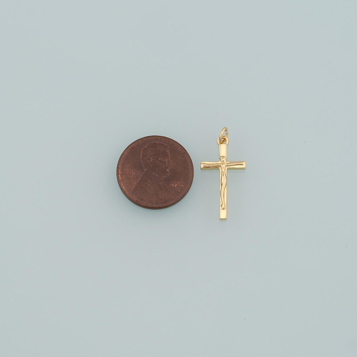 Gold Jesus Charms,18K Gold Filled Cross Pendant,Religion Charm Bracelet Necklace for DIY Jewelry Making Supply