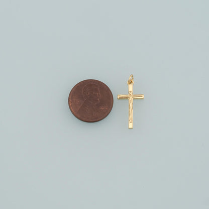 Gold Jesus Charms,18K Gold Filled Cross Pendant,Religion Charm Bracelet Necklace for DIY Jewelry Making Supply