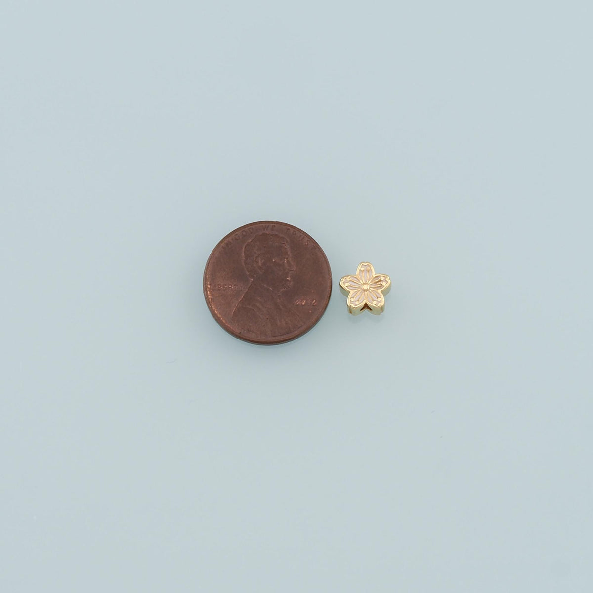 Gold Flower Spacer Beads Charms,18K Gold Filled Flower Bracelet Necklace for DIY Jewelry Making Supply