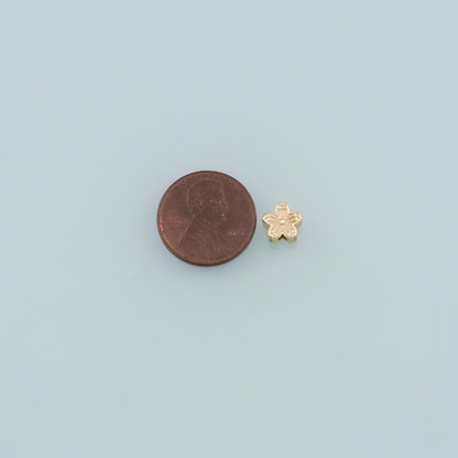 Gold Flower Spacer Beads Charms,18K Gold Filled Flower Bracelet Necklace for DIY Jewelry Making Supply