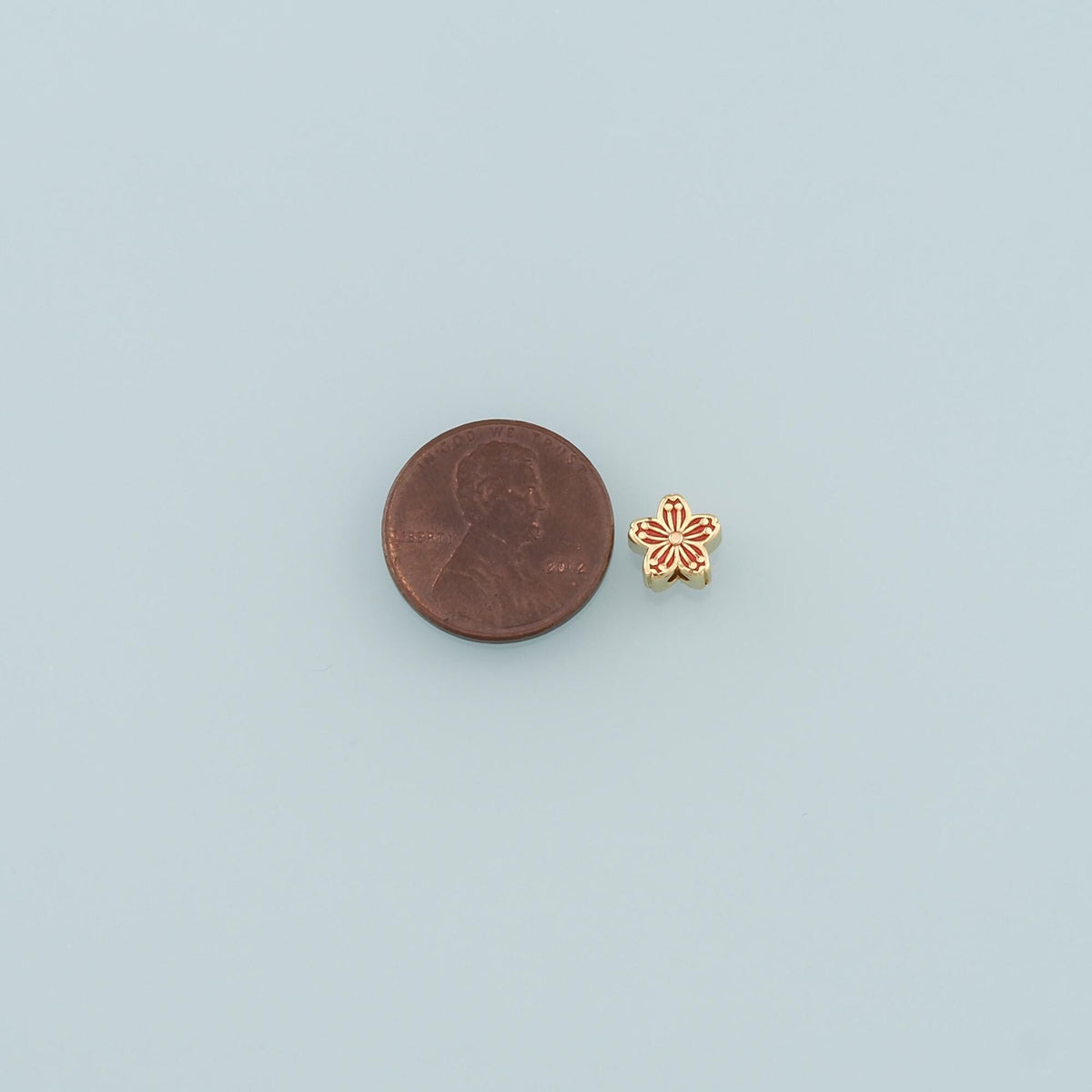 Gold Flower Spacer Beads Charms,18K Gold Filled Flower Bracelet Necklace for DIY Jewelry Making Supply