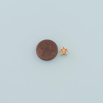 Gold Flower Spacer Beads Charms,18K Gold Filled Flower Bracelet Necklace for DIY Jewelry Making Supply