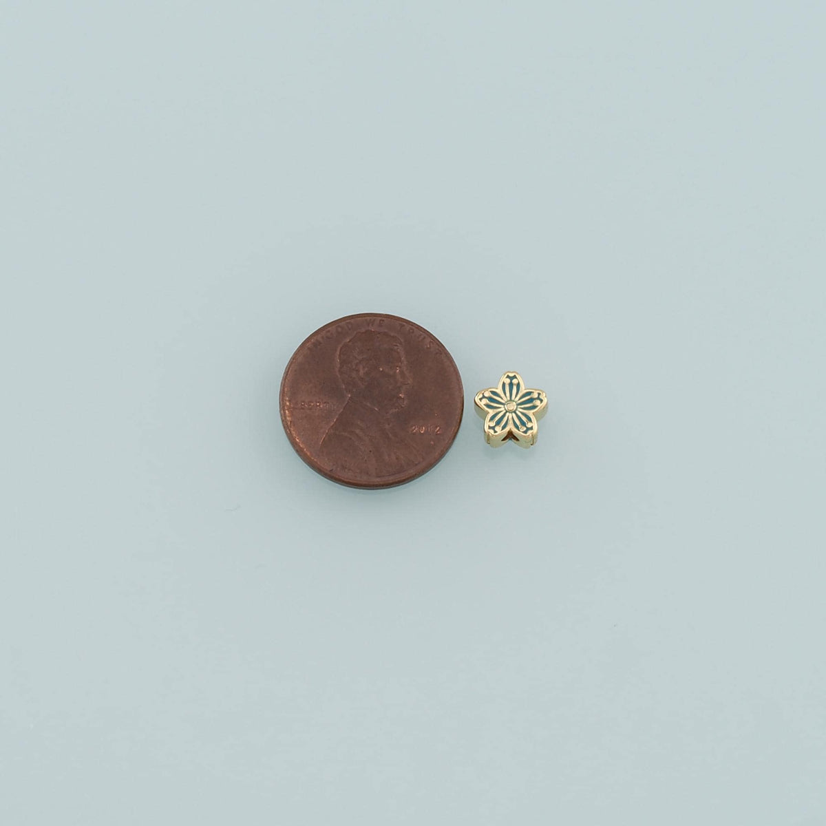 Gold Flower Spacer Beads Charms,18K Gold Filled Flower Bracelet Necklace for DIY Jewelry Making Supply