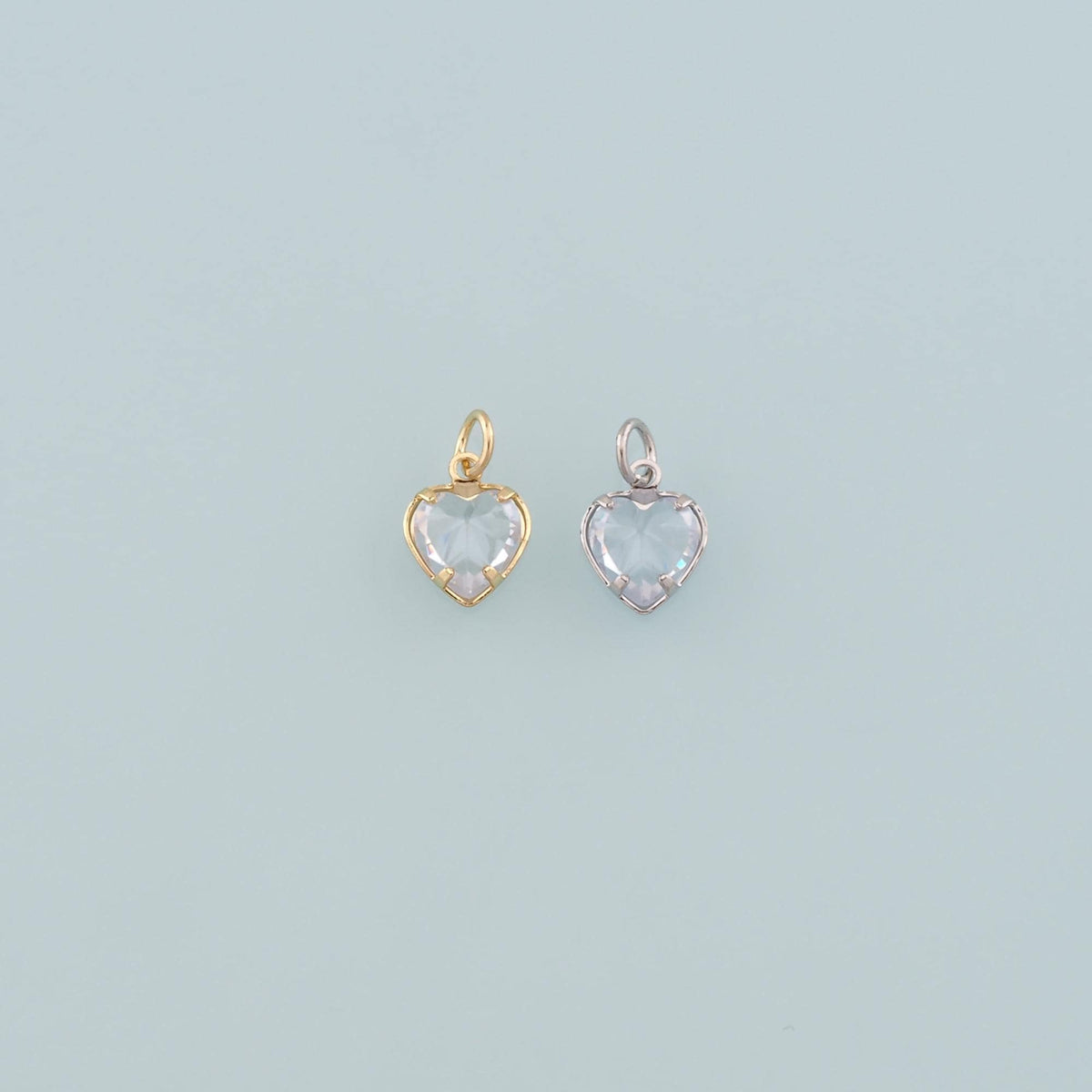 Gold Heart Charms,18K Gold Filled Heart Pendant,Dainty Heart Charm Bracelet Necklace for DIY Jewelry Making Supply