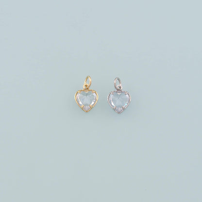 Gold Heart Charms,18K Gold Filled Heart Pendant,Dainty Heart Charm Bracelet Necklace for DIY Jewelry Making Supply