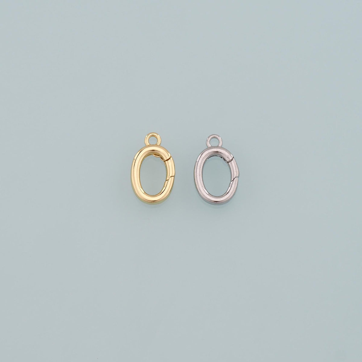 18K Gold Filled Oval Carabiner Clasp,Carabiner Lock Connector,Spring Push Gate for DIY Jewelry Finding Necklace Bracelet